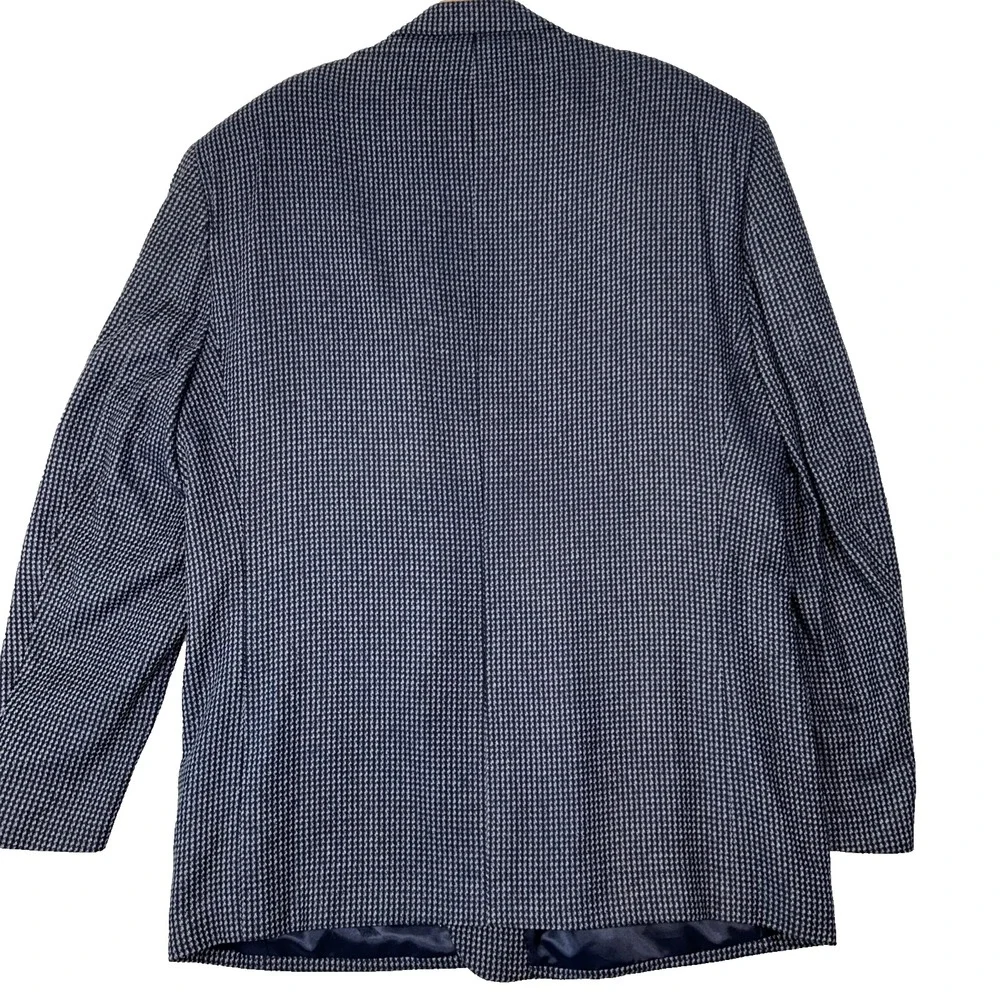 Dario di Napoli‎ Sport Coat Silk Rayon Wool Tweed Jacket 50 Black Gray Blue